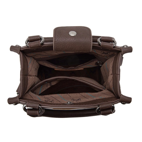 Montana West Embroidered Aztec Small Tote/Crossbody Coffee - Picture 3 of 5